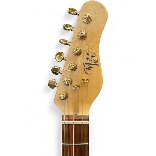 Used Michael Kelly Custom Collection '60s Burl Ultra Blue Burl Solid Body Electric Guitar