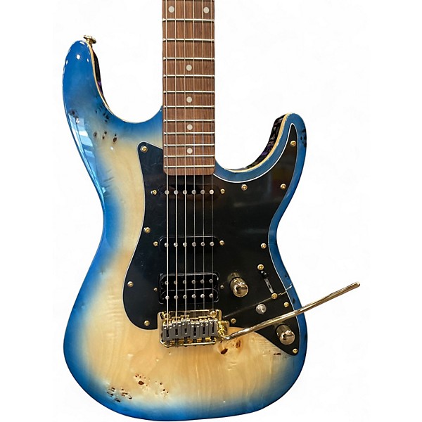 Used Michael Kelly Custom Collection '60s Burl Ultra Blue Burl Solid Body Electric Guitar