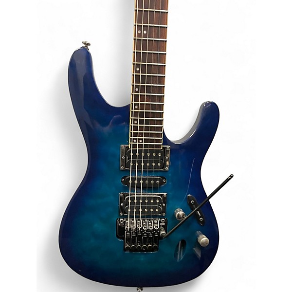Used 2010s Ibanez S670QM Blue Solid Body Electric Guitar