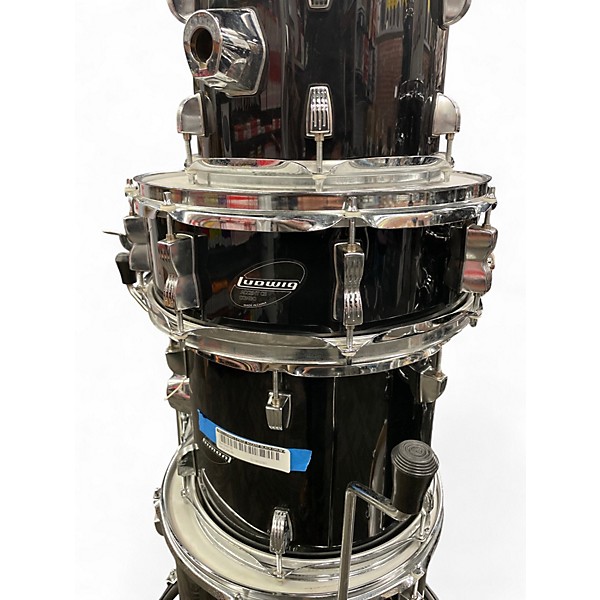 Used Ludwig 5 Piece Accent Black Drum Kit