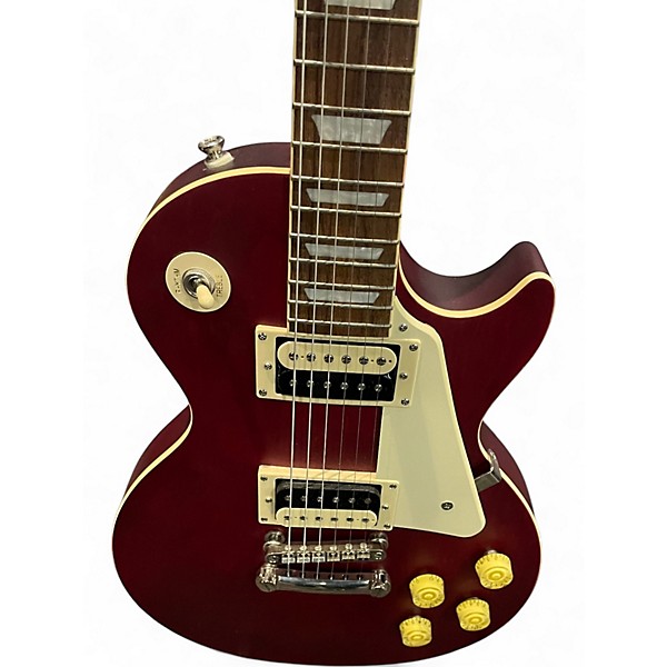 Used 2021 Epiphone Les Paul Traditional Pro IV Worn Wine Red Solid Body Electric Guitar