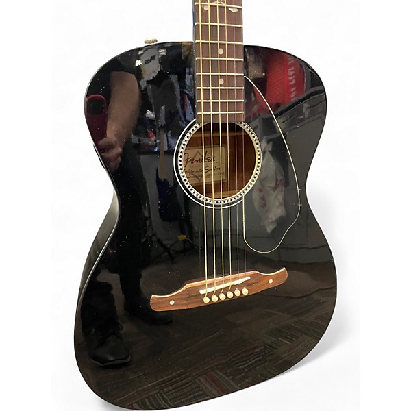 Used Fender Avril Lavigne Newporter Black Acoustic Electric Guitar