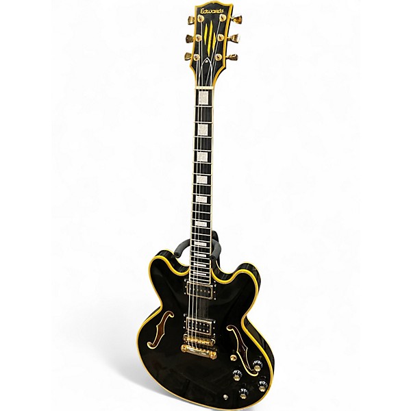 Used Edwards ESA 180 LTC Black Hollow Body Electric Guitar