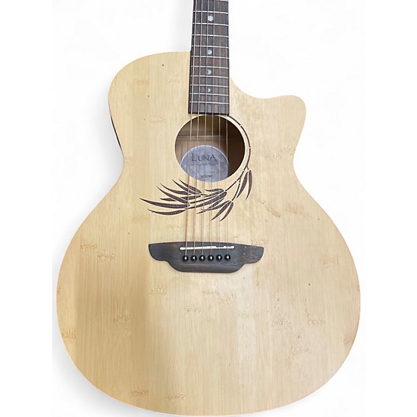 Used Luna Woodland Bamboo Grand Auditorium Bamboo Acoustic Electric Guitar