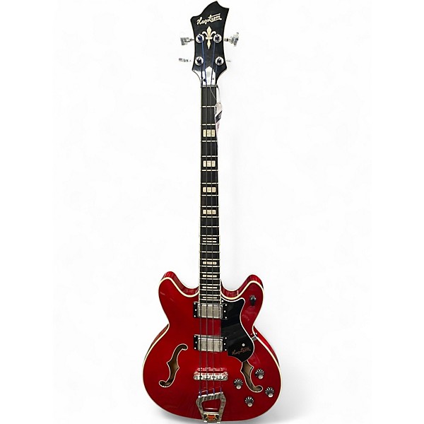 Used Hagstrom Viking Wild Cherry Electric Bass Guitar