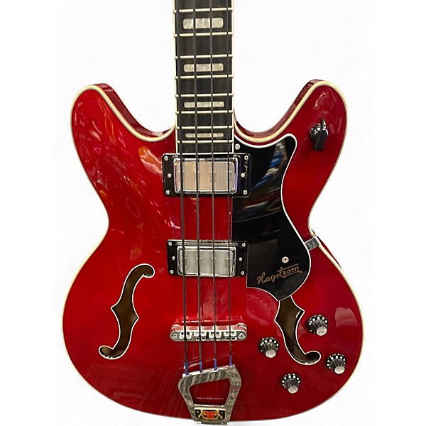 Used Hagstrom Viking Wild Cherry Electric Bass Guitar