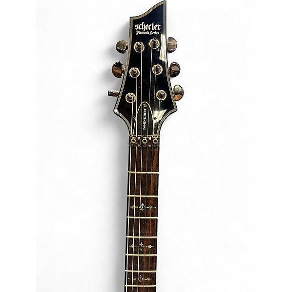 Used Schecter Guitar Research Damien Elite 6 Floyd Rose Silver Sparkle Solid Body Electric Guitar