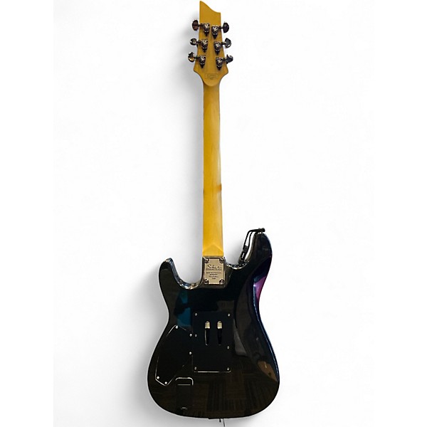 Used Schecter Guitar Research Damien Elite 6 Floyd Rose Silver Sparkle Solid Body Electric Guitar