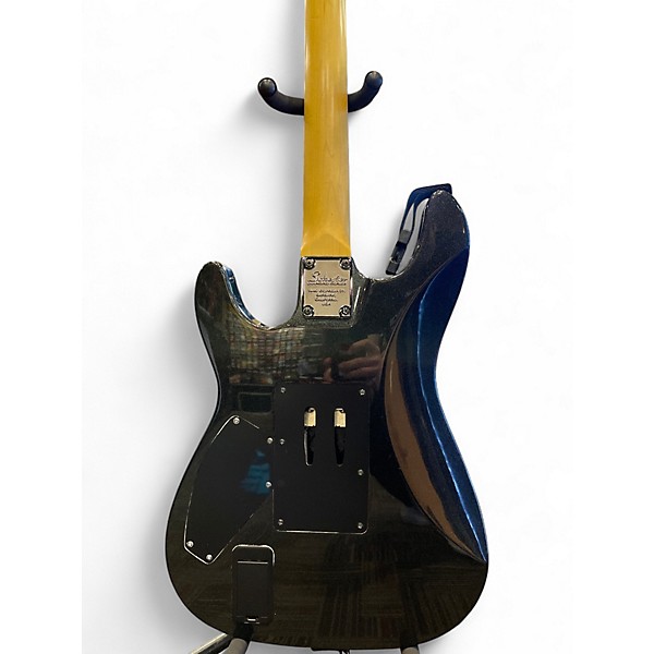 Used Schecter Guitar Research Damien Elite 6 Floyd Rose Silver Sparkle Solid Body Electric Guitar