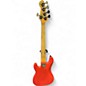 Used Bluesman Deville V Fiesta Red Electric Bass Guitar