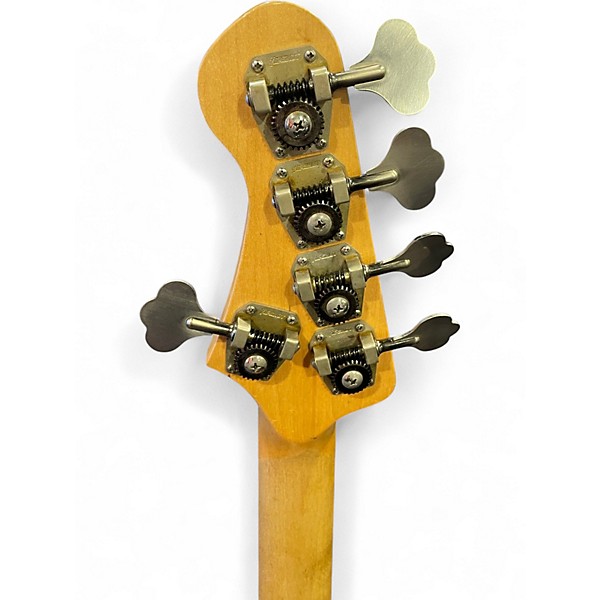Used Bluesman Deville V Fiesta Red Electric Bass Guitar