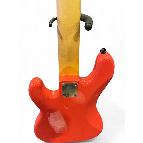 Used Bluesman Deville V Fiesta Red Electric Bass Guitar