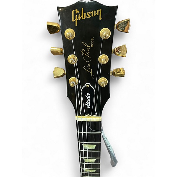 Vintage 1991 Gibson LES PAUL STUDIO Black and Gold Solid Body Electric Guitar