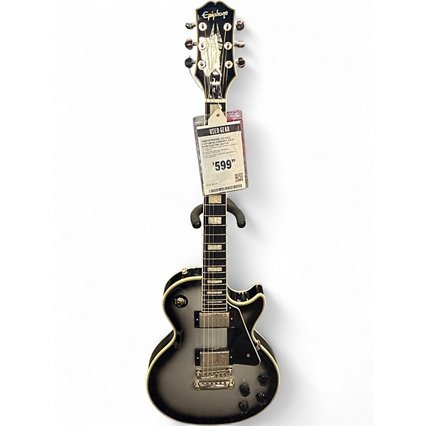 Used Epiphone Les Paul Custom Silverburst Solid Body Electric Guitar