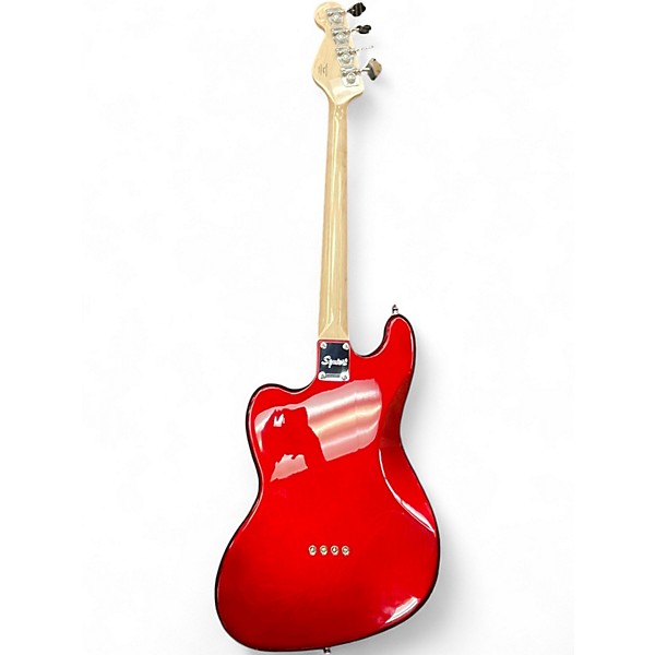 Used Squier Paranormal Rascal Jag Wide Range Candy Apple Red Metallic Electric Bass Guitar