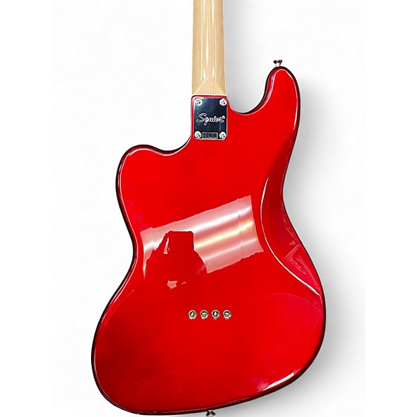 Used Squier Paranormal Rascal Jag Wide Range Candy Apple Red Metallic Electric Bass Guitar