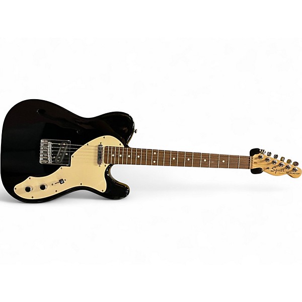 Used Squier Vintage Modified Telecaster Thinline Black Hollow Body Electric Guitar