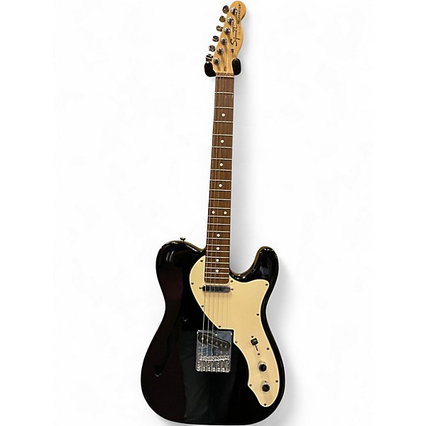 Used Squier Vintage Modified Telecaster Thinline Black Hollow Body Electric Guitar