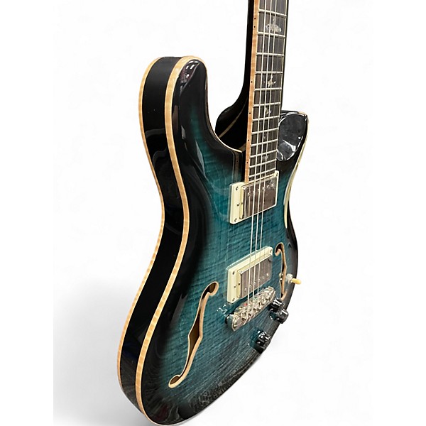 Used PRS SE Hollowbody II Piezo Peacock Blue Burst Hollow Body Electric Guitar