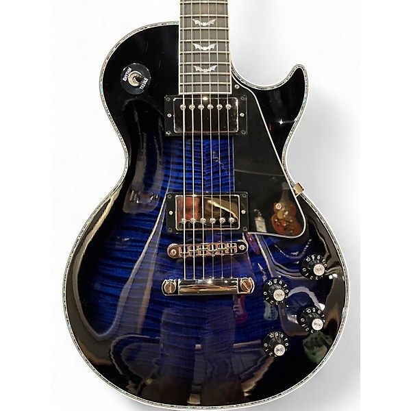 Used Gibson LES PAUL CUSTOM BATS IN FLIGHT Dark Blue Burst Solid Body Electric Guitar