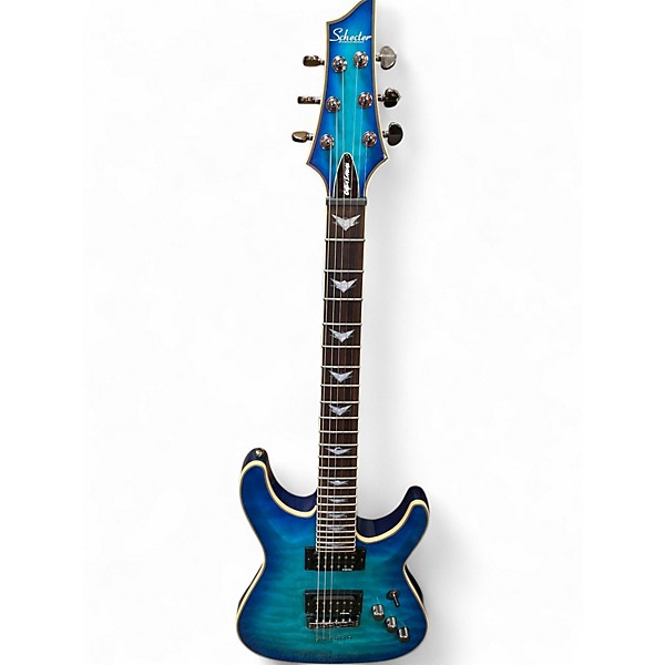 Used Schecter Guitar Research Omen Extreme 6 Blue Solid Body Electric Guitar