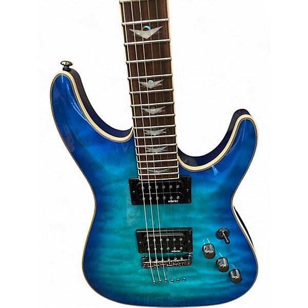 Used Schecter Guitar Research Omen Extreme 6 Blue Solid Body Electric Guitar