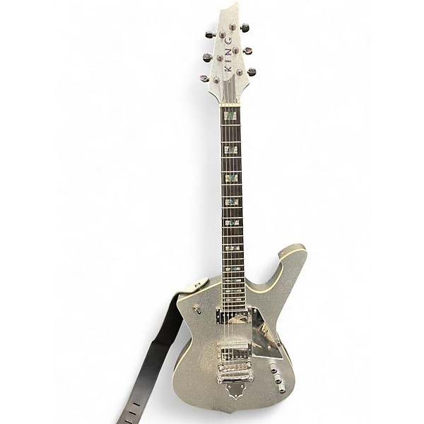 Used King ICEMAN PAUL STANLEY CLONE Silver Sparkle Solid Body Electric Guitar