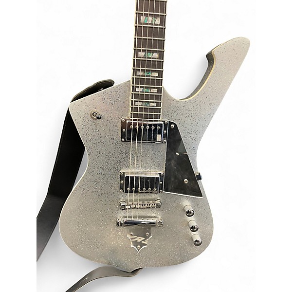Used King ICEMAN PAUL STANLEY CLONE Silver Sparkle Solid Body Electric Guitar