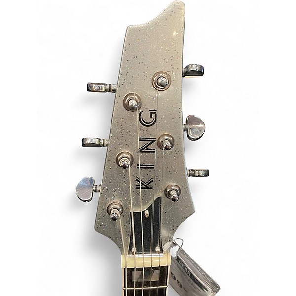 Used King ICEMAN PAUL STANLEY CLONE Silver Sparkle Solid Body Electric Guitar