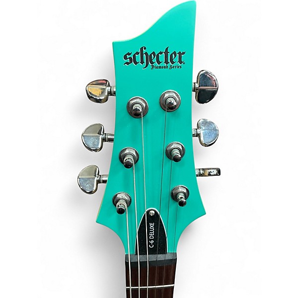 Used Schecter Guitar Research c6 deluxe Seafoam Green Solid Body Electric Guitar