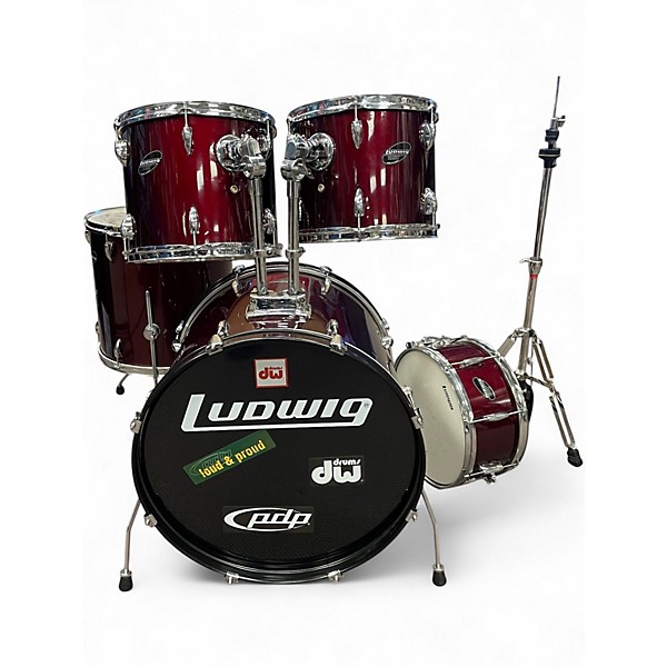 Used Yamaha 5 Piece ACCENT COMBO Wine Red Drum Kit
