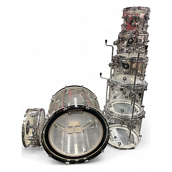 Used DW 7 Piece Design Series Acrylic Clear Drum Kit