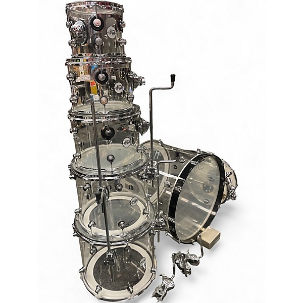 Used DW 7 Piece Design Series Acrylic Clear Drum Kit