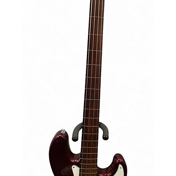 Used Fender Standard Fretless Jazz Bass METALLIC CRIMSON Electric Bass Guitar