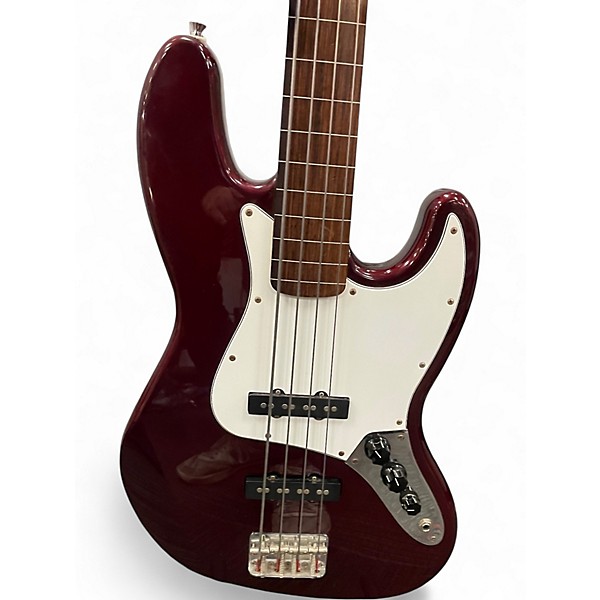 Used Fender Standard Fretless Jazz Bass METALLIC CRIMSON Electric Bass Guitar