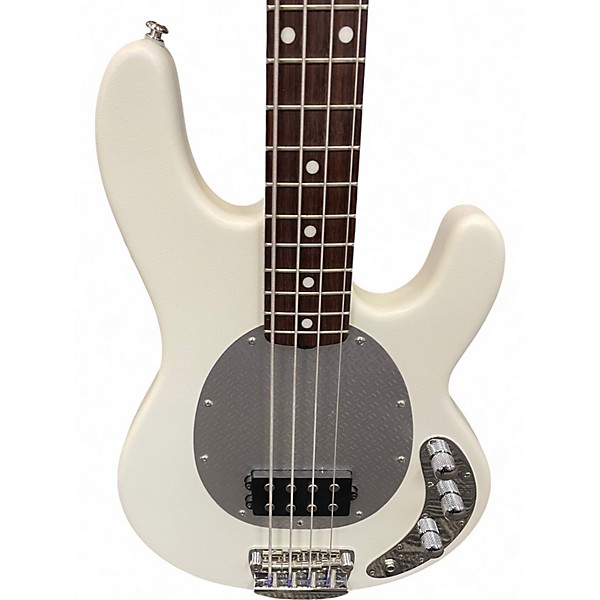 Used Ernie Ball Music Man SUB SATIN WHITE Electric Bass Guitar