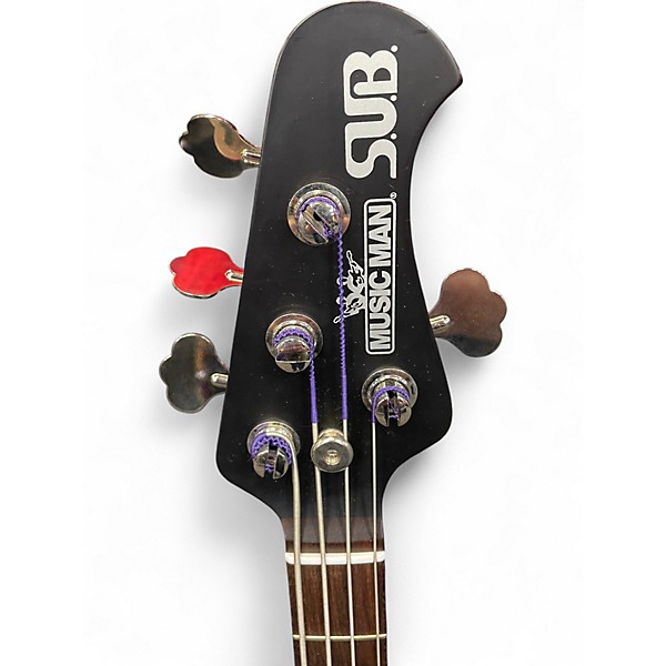 Used Ernie Ball Music Man SUB SATIN WHITE Electric Bass Guitar