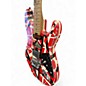Used EVH Striped Series Frankie Red w/ Black & White Stripes Solid Body Electric Guitar