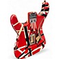 Used EVH Striped Series Frankie Red w/ Black & White Stripes Solid Body Electric Guitar
