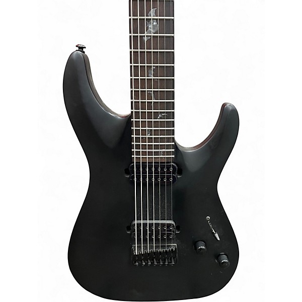 Used Schecter Guitar Research Damien 7 String Matte Black Solid Body Electric Guitar