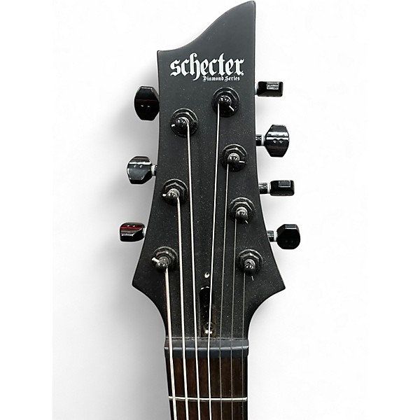 Used Schecter Guitar Research Damien 7 String Matte Black Solid Body Electric Guitar