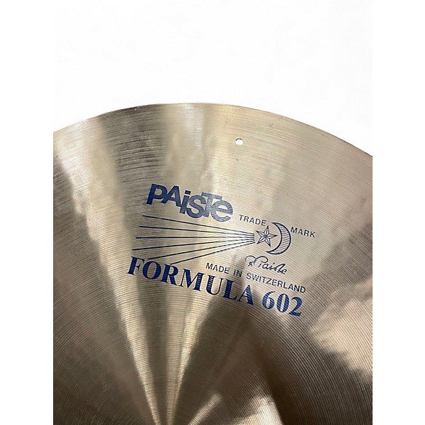 Vintage 1980s Paiste 20in Formula 602 Flat Ride Cymbal