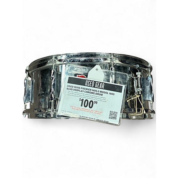Used 1970s Premier 14X5.5 MODEL 1005 8LUG VERPLAY Chrome Drum