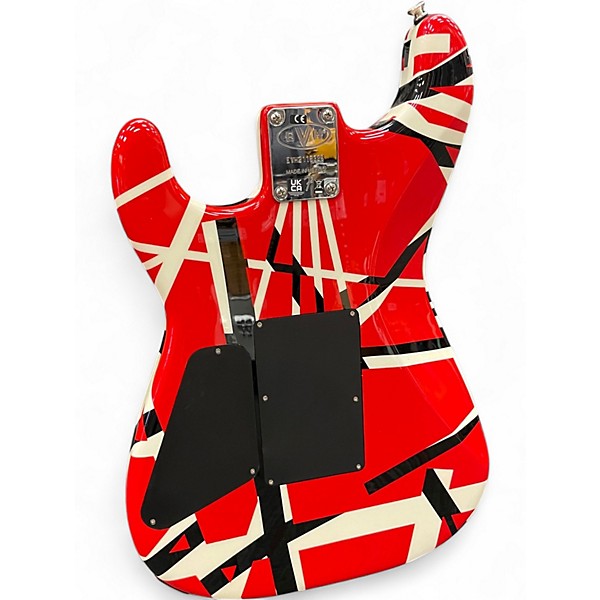 Used EVH Striped Series Red with Black Stripes Solid Body Electric Guitar