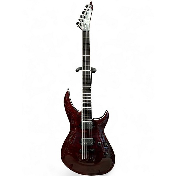 Used ESP Ltd H3-1000 Deluxe Transparent black cherry Solid Body Electric Guitar