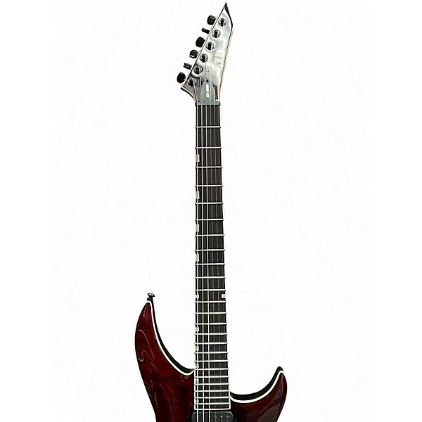 Used ESP Ltd H3-1000 Deluxe Transparent black cherry Solid Body Electric Guitar