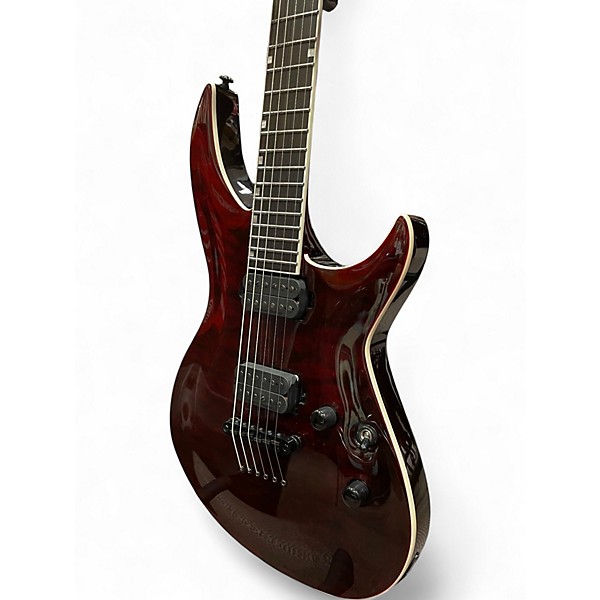 Used ESP Ltd H3-1000 Deluxe Transparent black cherry Solid Body Electric Guitar