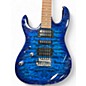 Used Ibanez GIO GRX70QA Left Handed TRANSPARENT BLUE Solid Body Electric Guitar