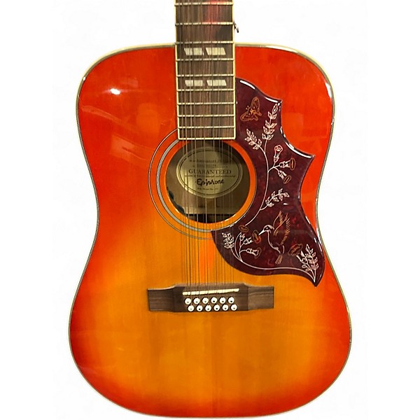 Used Epiphone HUMMINGBIRD PRO 12 RED SUNBURST 12 String Acoustic Guitar