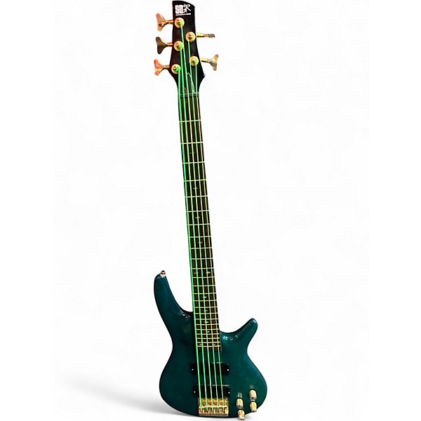 Used Ibanez SR1205 5 String TRANSPARENT TURQUOISE Electric Bass Guitar